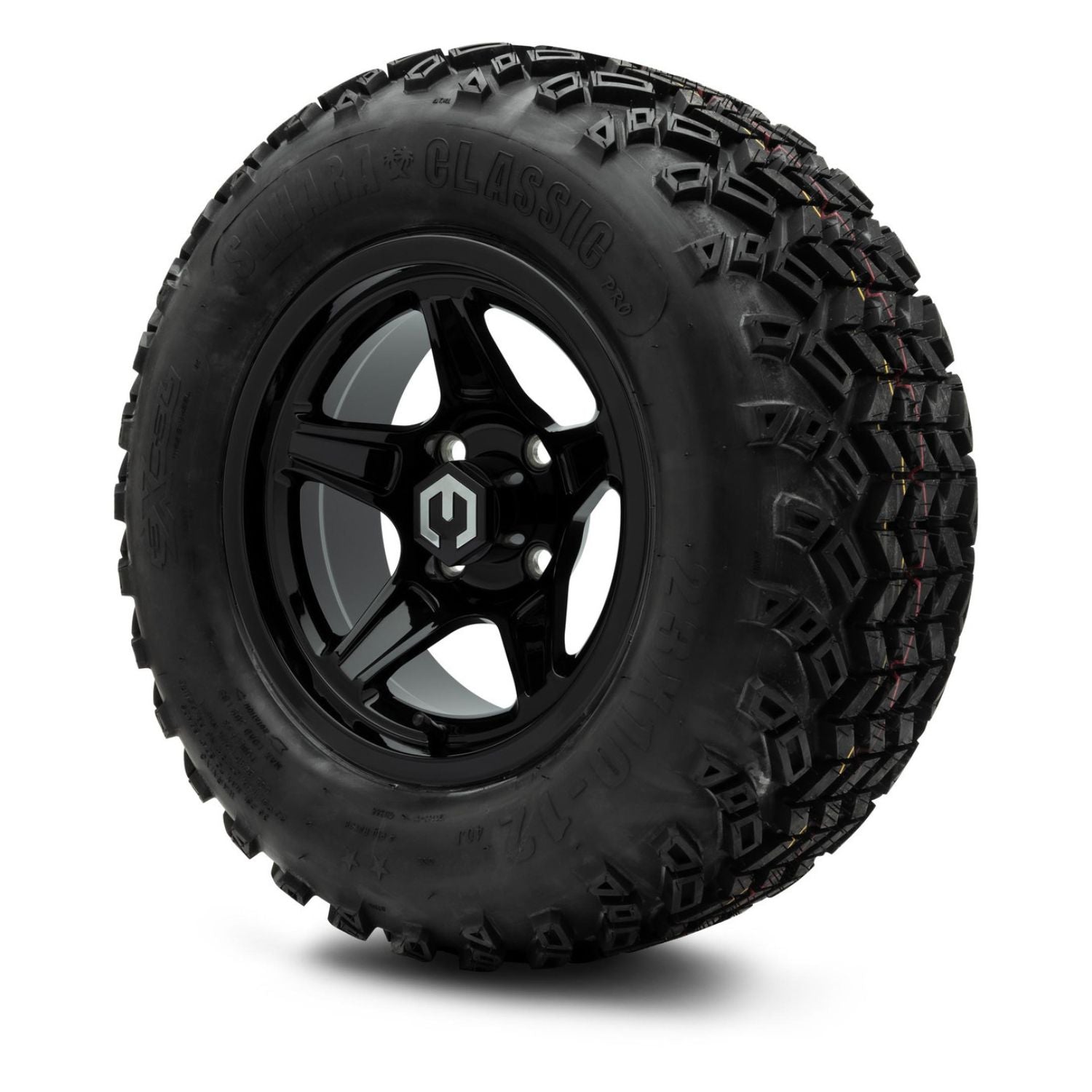 MODZ® 12" Drift Glossy Black Wheels & Off-Road Tires Combo (Sahara Classic 23x10-12)