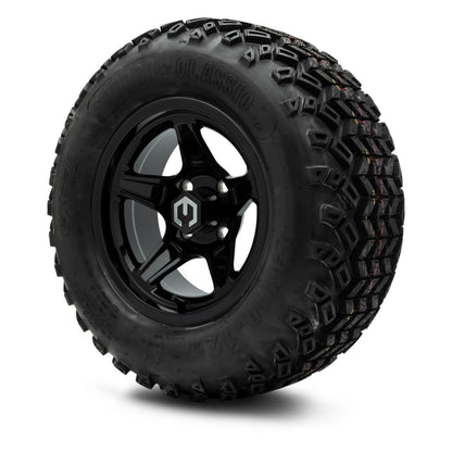 MODZ® 12" Drift Glossy Black Wheels & Off-Road Tires Combo (Sahara Classic 23x10-12)