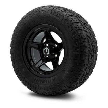 MODZ® 12" Drift Glossy Black Wheels & Off-Road Tires Combo (Arisun X-Armory Radial 23x10R-12)