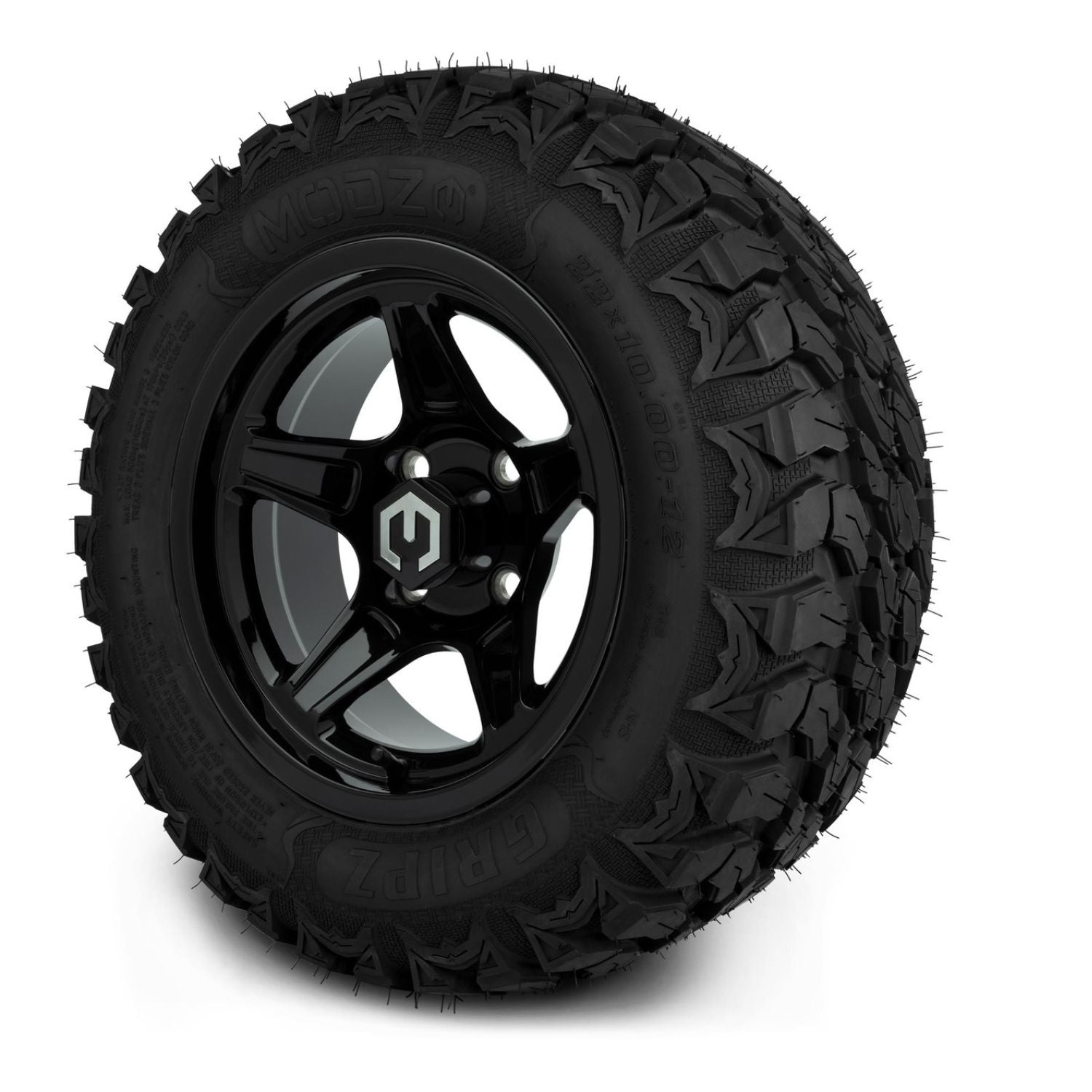 MODZ® 12" Drift Glossy Black Wheels & Off-Road Tires Combo (MODZ Gripz 22x10-12)