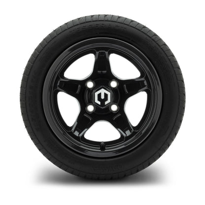 MODZ® 12" Drift Glossy Black Wheels & Street Tires Combo (Odyssey Tesseract Steel-Belted Radial 215/40-R12)