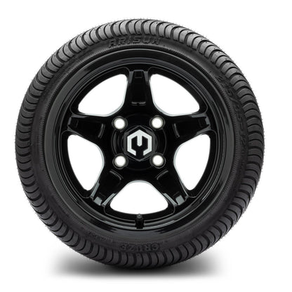 MODZ® 12" Drift Glossy Black Wheels & Street Tires Combo (Arisun Cruze 215/35-12)