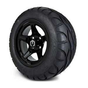 MODZ® 12" Drift Glossy Black Wheels & Street Tires Combo (MODZ Street Fox Radial 245/50-12)