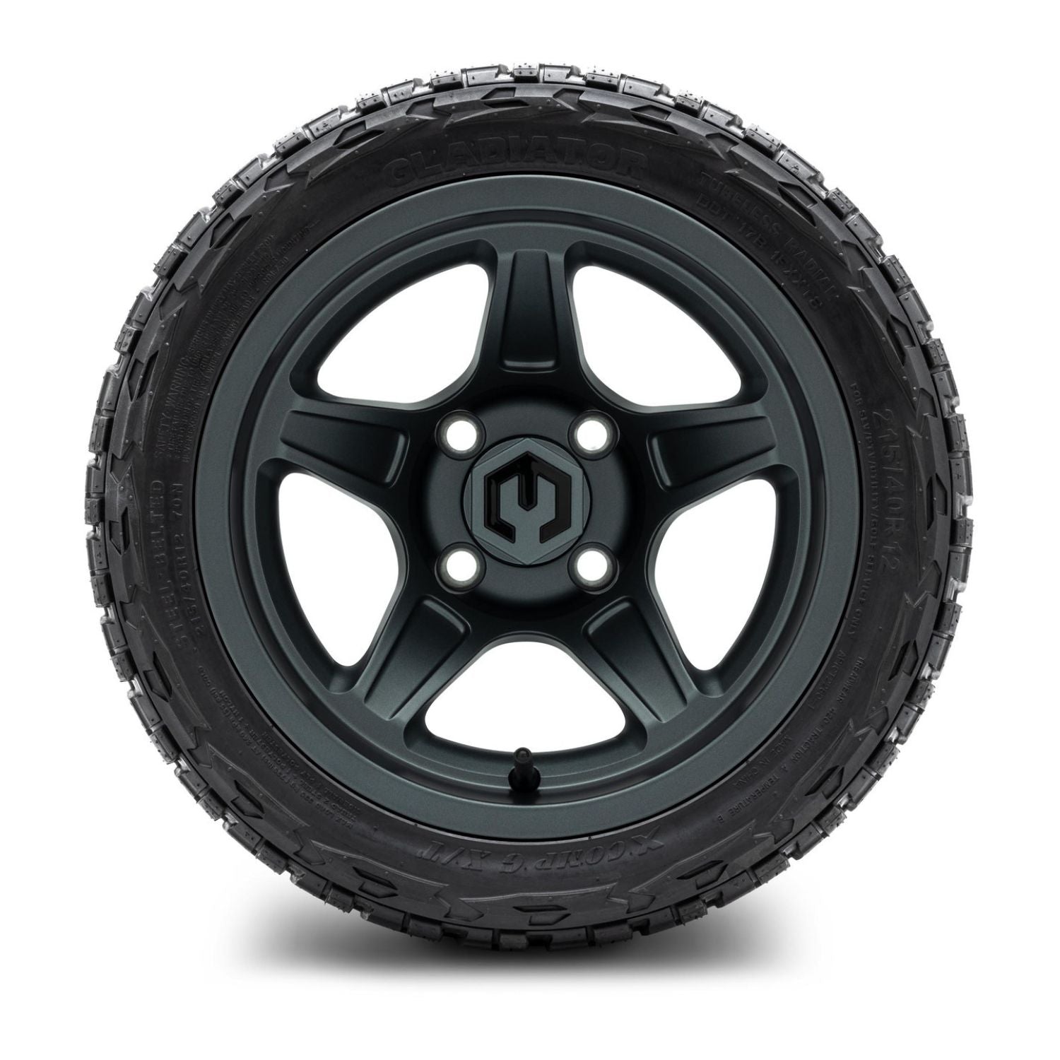 MODZ® 12" Drift Gunmetal Wheels & Off-Road Tires Combo (Xcomp Gladiator Radial 215/40R-12)