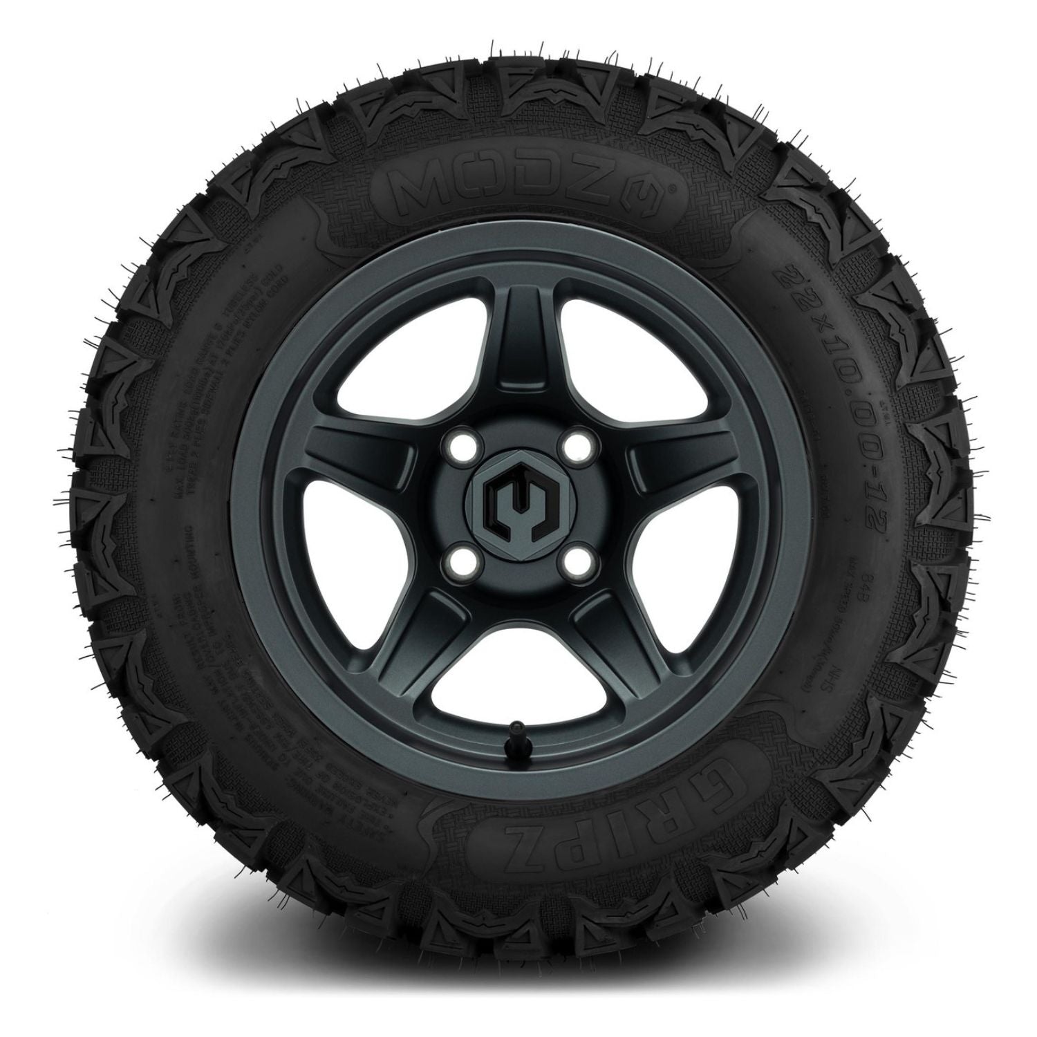 MODZ® 12" Drift Gunmetal Wheels & Off-Road Tires Combo (MODZ Gripz 22x10-12)