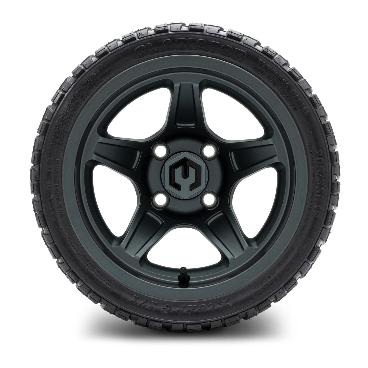 MODZ® 12" Drift Gunmetal Wheels & Off-Road Tires Combo (Xcomp Gladiator Radial 205/35R-12)