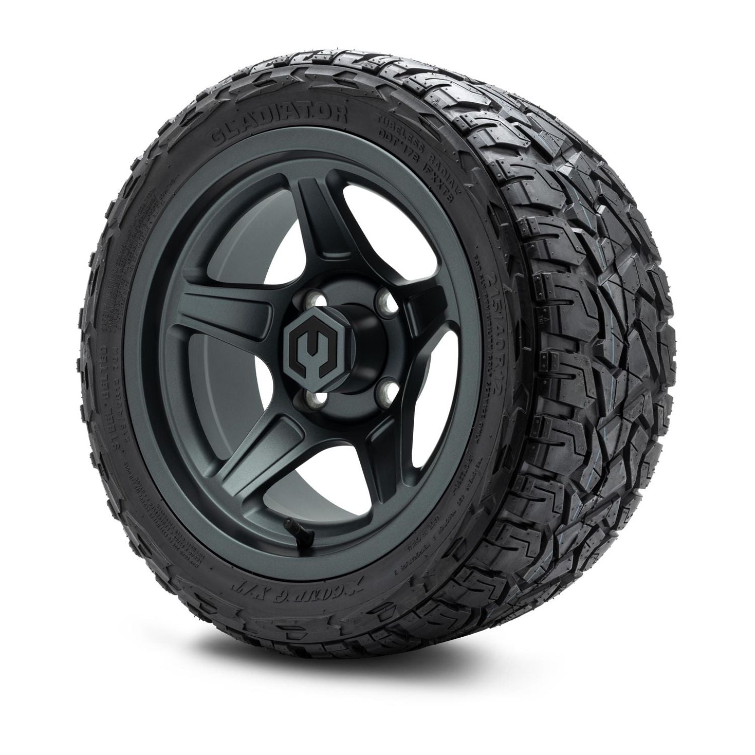 MODZ® 12" Drift Gunmetal Wheels & Off-Road Tires Combo (Xcomp Gladiator Radial 215/40R-12)