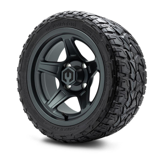 MODZ® 12" Drift Gunmetal Wheels & Off-Road Tires Combo (Xcomp Gladiator Radial 215/40R-12)