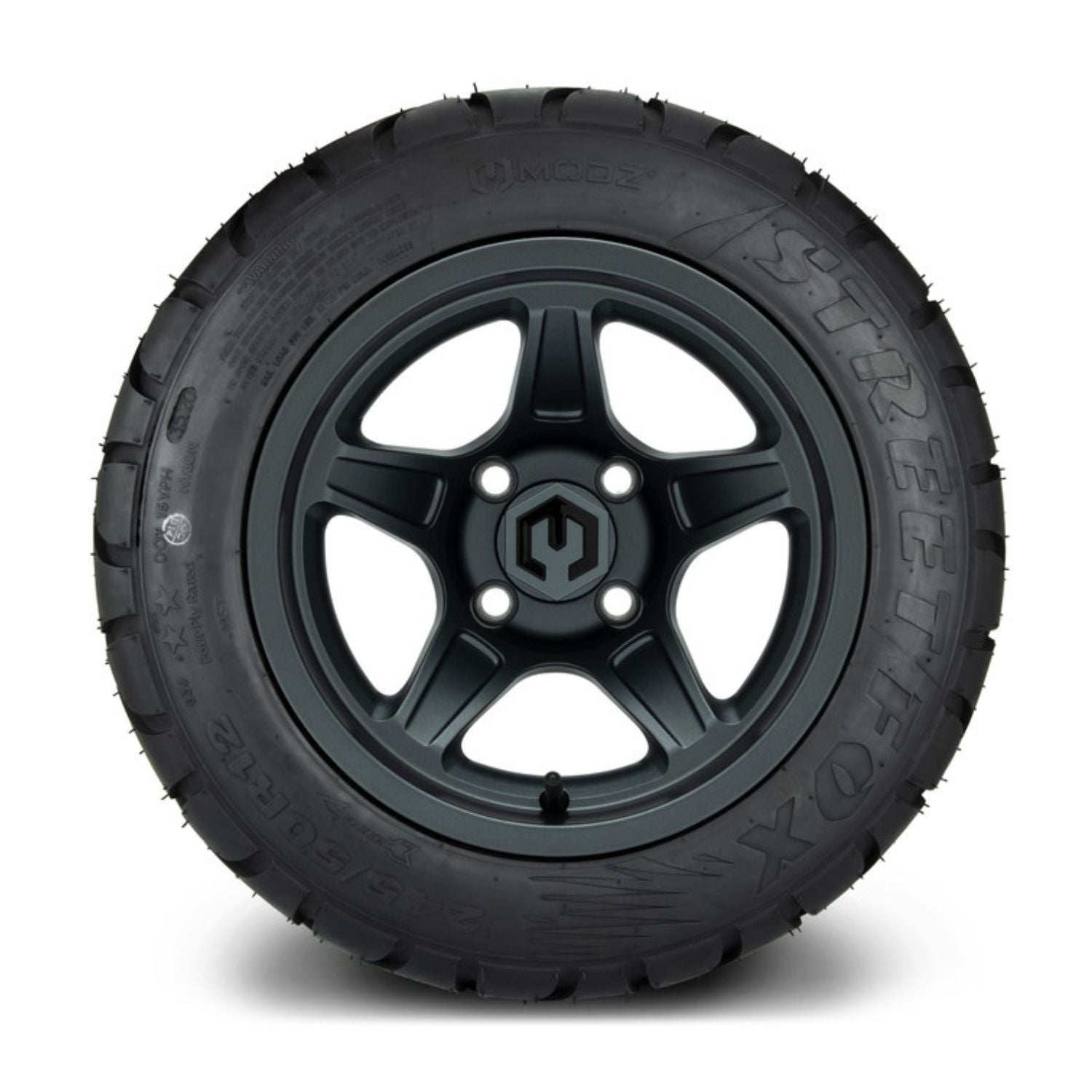 MODZ® 12" Drift Gunmetal Wheels & Street Tires Combo (MODZ Street Fox Radial 245/50-12)