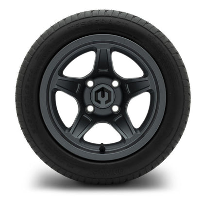 MODZ® 12" Drift Gunmetal Wheels & Street Tires Combo (Odyssey Tesseract Steel-Belted Radial 215/40-R12)