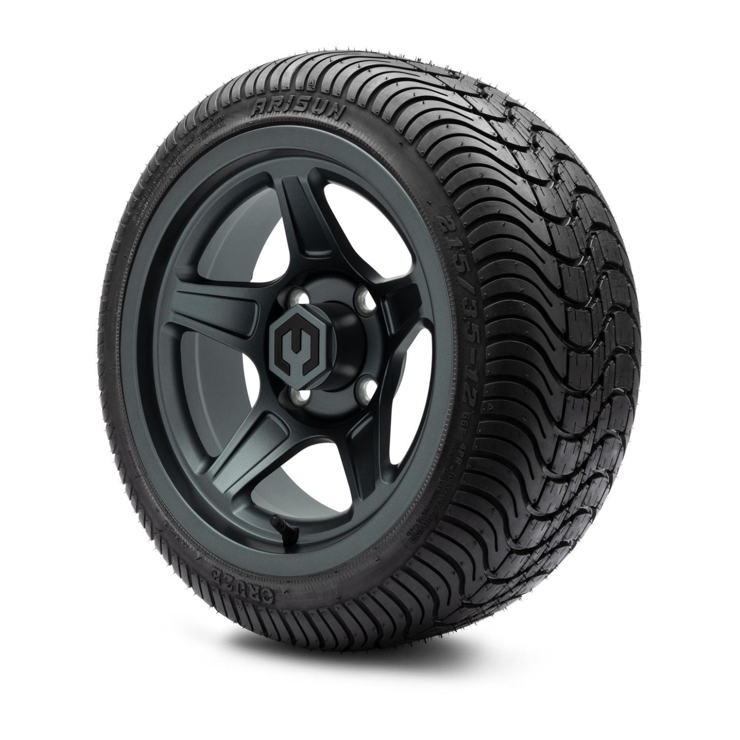 MODZ® 12" Drift Gunmetal Wheels & Street Tires Combo (Arisun Cruze 215/35-12)