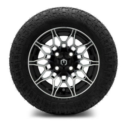 MODZ® 12" Galaxy Machined Black Wheels & Off-Road Tires Combo (Arisun X-Armory Radial 23x10R-12)