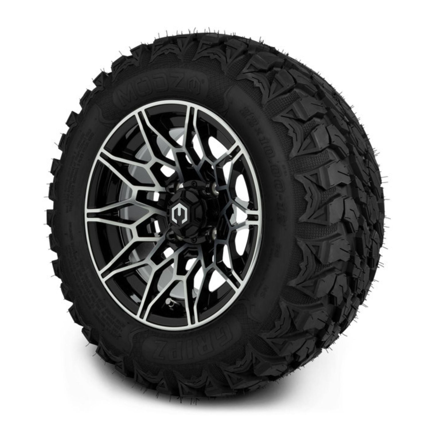 MODZ® 12" Galaxy Machined Black Wheels & Off-Road Tires Combo (MODZ Gripz 22x10-12)