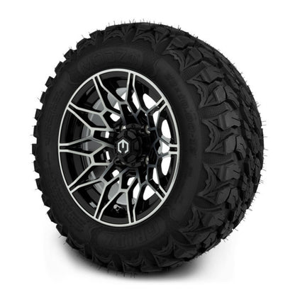 MODZ® 12" Galaxy Machined Black Wheels & Off-Road Tires Combo (MODZ Gripz 22x10-12)