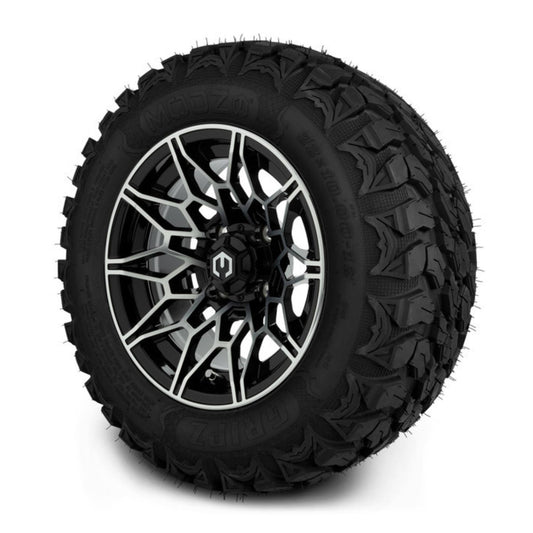 MODZ® 12" Galaxy Machined Black Wheels & Off-Road Tires Combo (MODZ Gripz 22x10-12)
