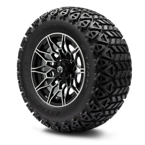 MODZ® 12" Galaxy Machined Black Wheels & Off-Road Tires Combo (Arisun X-Trail All-Terrain 23x10.50-12)