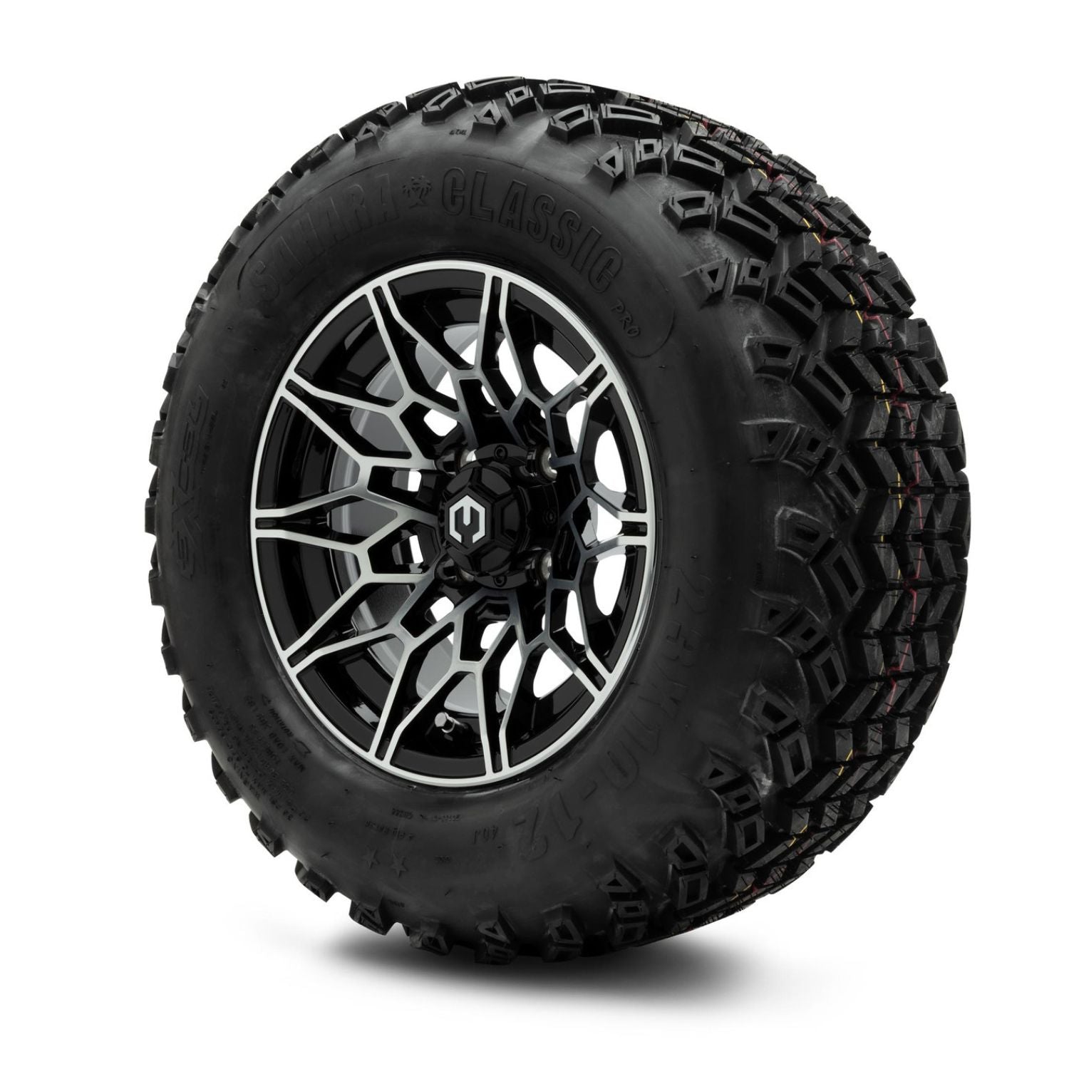 MODZ® 12" Galaxy Machined Black Wheels & Off-Road Tires Combo (Sahara Classic 23x10-12)