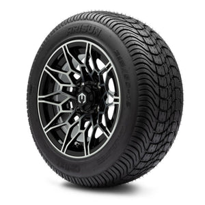 MODZ® 12" Galaxy Machined Black Wheels & Street Tires Combo (Arisun Cruze 215/50-12)