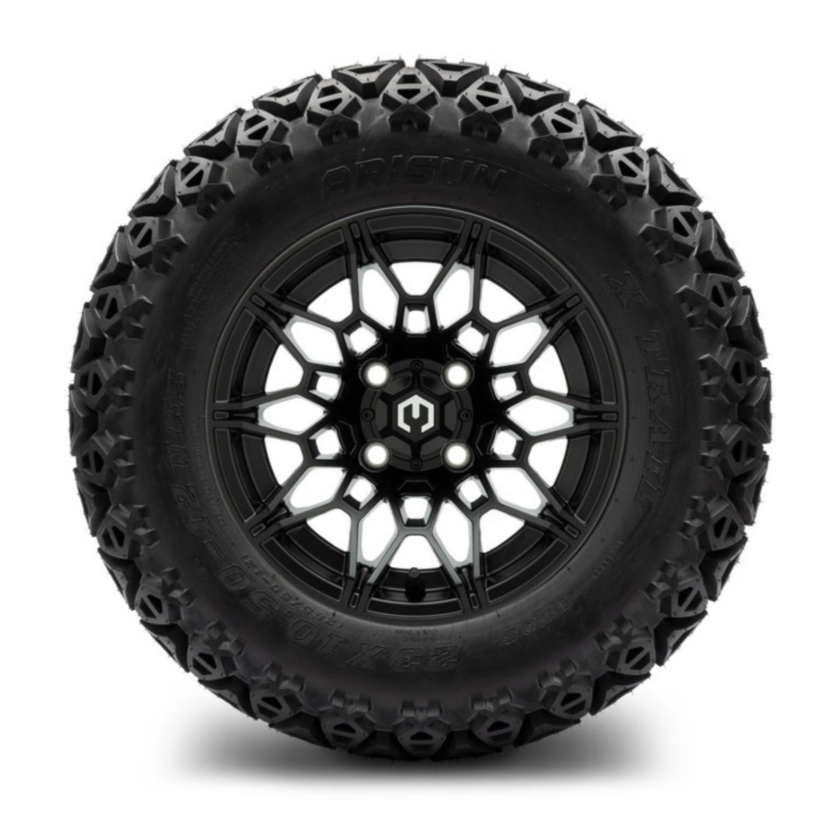 MODZ® 12" Galaxy Matte Black Wheels & Off-Road Tires Combo (Arisun X-Trail All-Terrain 23x10.50-12)