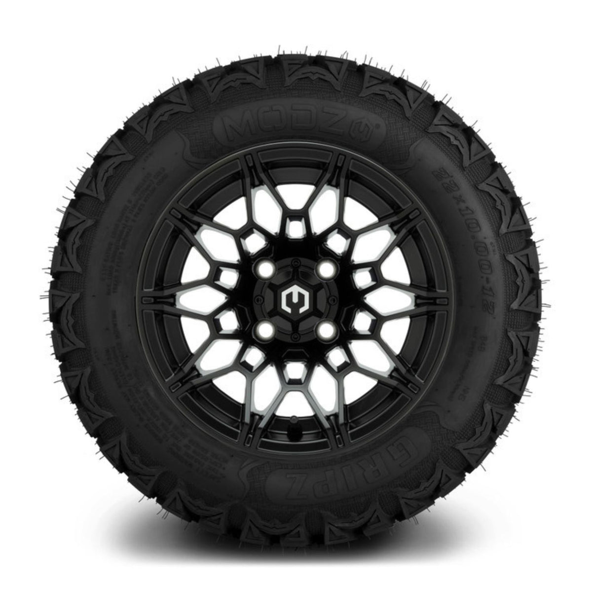 MODZ® 12" Galaxy Matte Black Wheels & Off-Road Tires Combo (MODZ Gripz 22x10-12)
