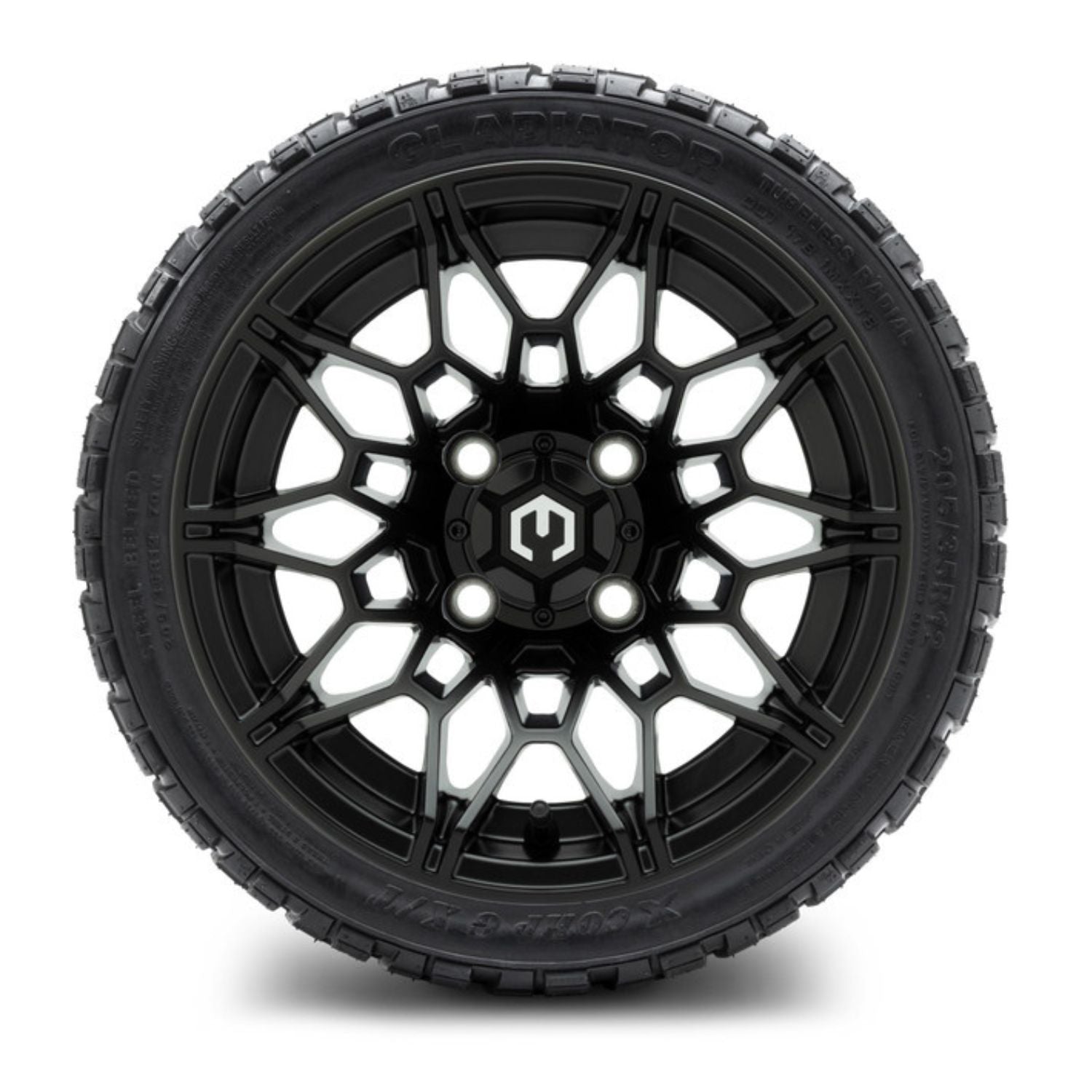 MODZ® 12" Galaxy Matte Black Wheels & Off-Road Tires Combo (Xcomp Gladiator Radial 205/35R-12)