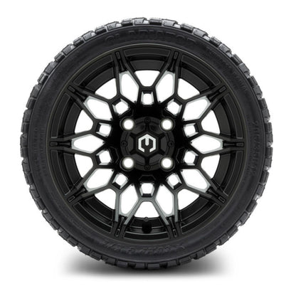 MODZ® 12" Galaxy Matte Black Wheels & Off-Road Tires Combo (Xcomp Gladiator Radial 205/35R-12)