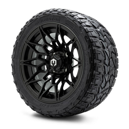 MODZ® 12" Galaxy Matte Black Wheels & Off-Road Tires Combo (Xcomp Gladiator Radial 215/40R-12)