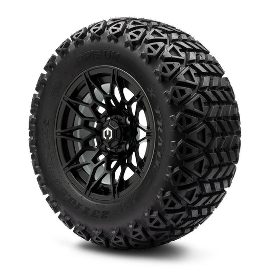 MODZ® 12" Galaxy Matte Black Wheels & Off-Road Tires Combo (Arisun X-Trail All-Terrain 23x10.50-12)