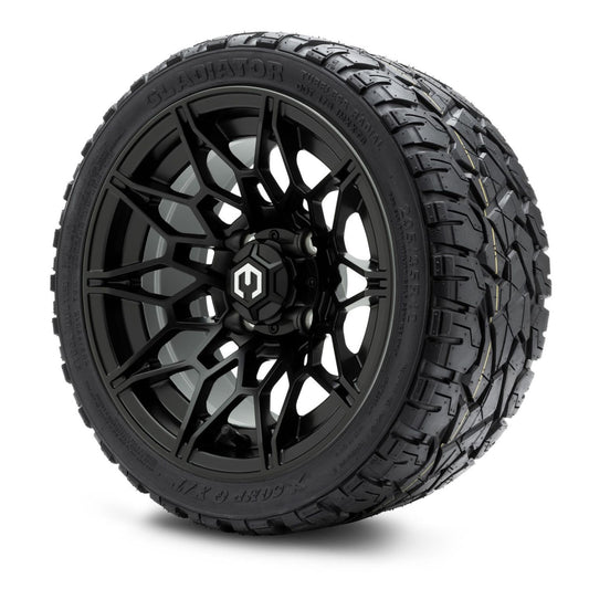 MODZ® 12" Galaxy Matte Black Wheels & Off-Road Tires Combo (Xcomp Gladiator Radial 205/35R-12)