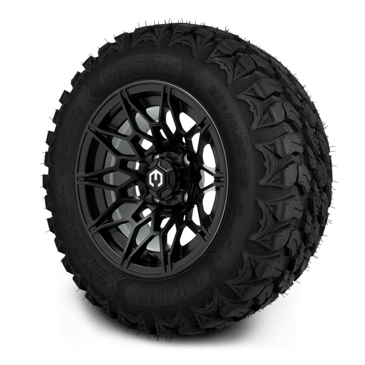 MODZ® 12" Galaxy Matte Black Wheels & Off-Road Tires Combo (MODZ Gripz 22x10-12)