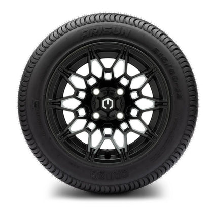 MODZ® 12" Galaxy Matte Black Wheels & Street Tires Combo (Arisun Cruze 215/50-12)
