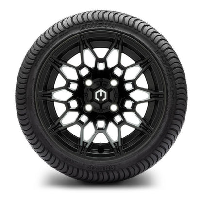 MODZ® 12" Galaxy Matte Black Wheels & Street Tires Combo (Arisun Cruze 215/35-12)