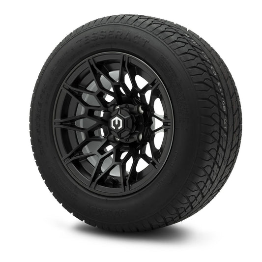 MODZ® 12" Galaxy Matte Black Wheels & Street Tires Combo (Odyssey Tesseract Steel-Belted Radial 215/50-R12)