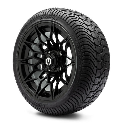 MODZ® 12" Galaxy Matte Black Wheels & Street Tires Combo (Arisun Cruze 215/35-12)