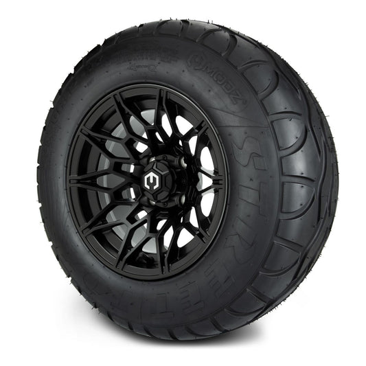 MODZ® 12" Galaxy Matte Black Wheels & Street Tires Combo (MODZ Street Fox Radial 23x10-12)