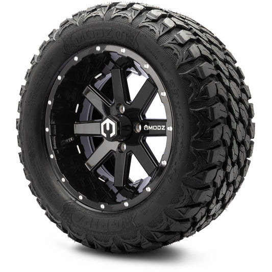MODZ® 14" Assault Glossy Black with Ball Mill Wheels & Off-Road Tires Combo (MODZ Gripz 23x10-14)