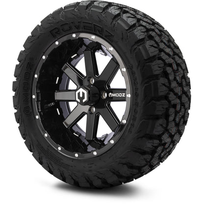 MODZ® 14" Assault Glossy Black with Ball Mill Wheels & Off-Road Tires Combo (Arisun X-Trail All-Terrain 23x10-14)