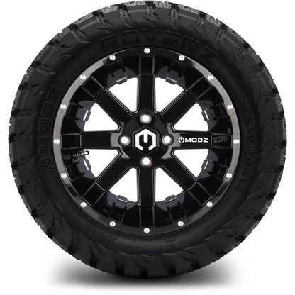MODZ® 14" Assault Glossy Black with Ball Mill Wheels & Off-Road Tires Combo (Arisun X-Trail All-Terrain 23x10-14)