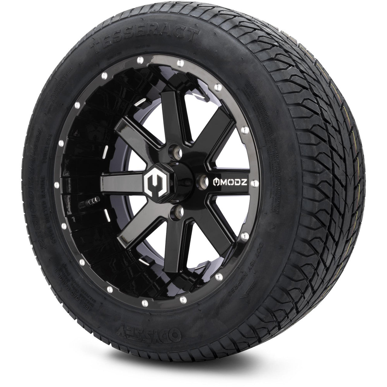 MODZ® 14" Assault Glossy Black with Ball Mill Wheels & Street Tires Combo (MODZ Street Fox Radial 23x10-14)