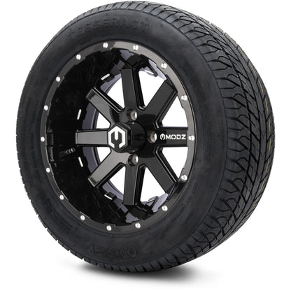 MODZ® 14" Assault Glossy Black with Ball Mill Wheels & Street Tires Combo (Arisun Cruze 205/30-14)