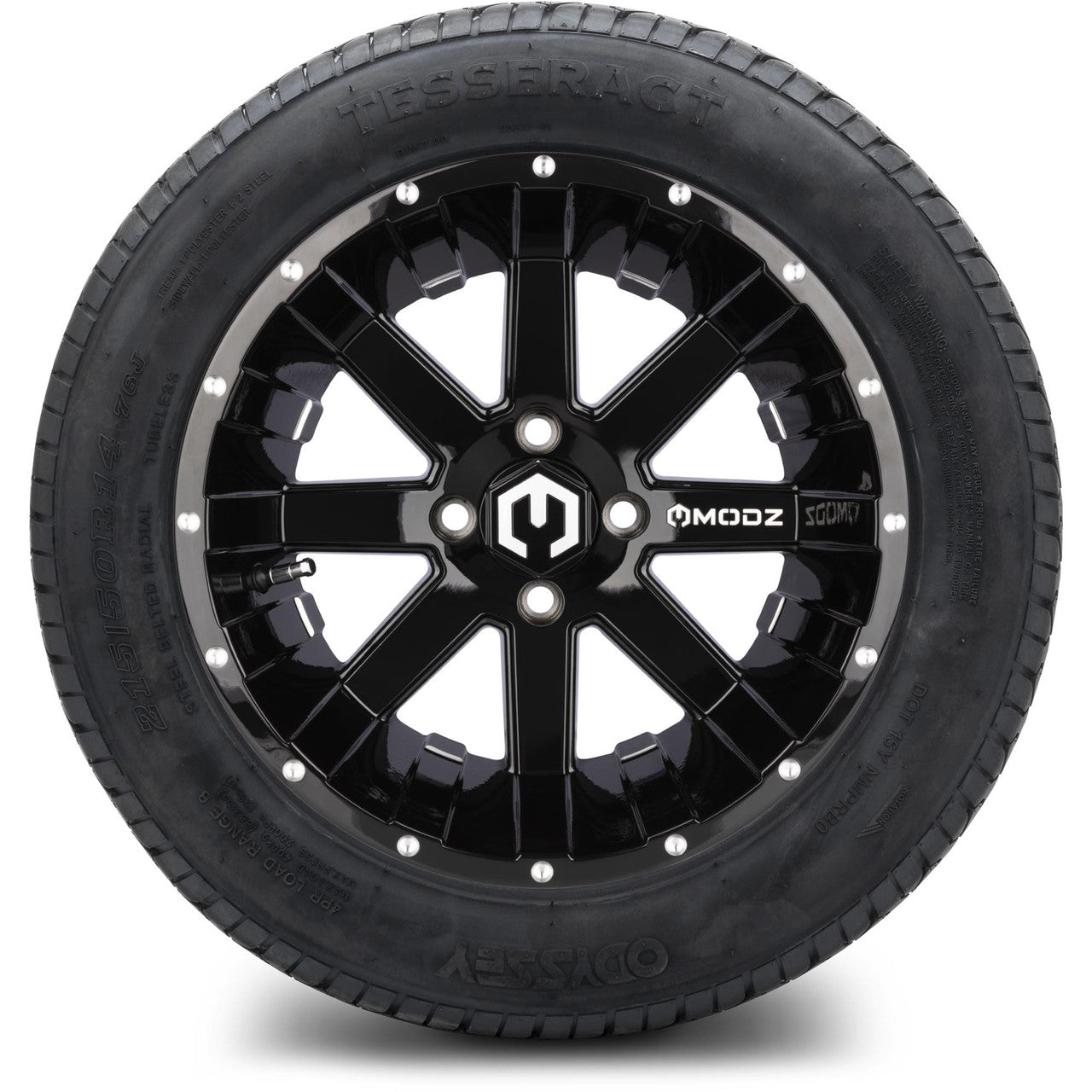 MODZ® 14" Assault Glossy Black with Ball Mill Wheels & Street Tires Combo (MODZ Street Fox Radial 23x10-14)