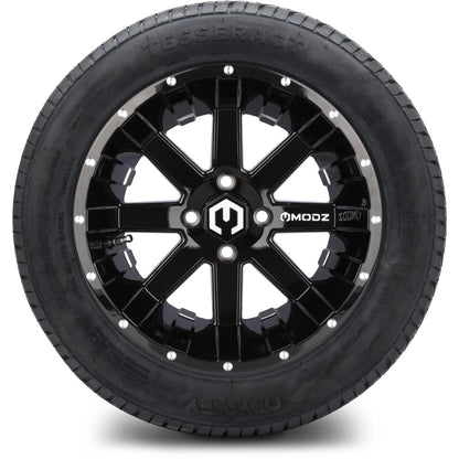 MODZ® 14" Assault Glossy Black with Ball Mill Wheels & Street Tires Combo (MODZ Street Fox Radial 23x10-14)