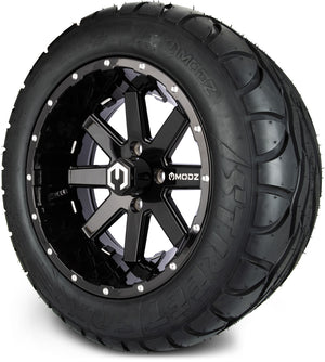 MODZ® 14" Assault Glossy Black with Ball Mill Wheels & Street Tires Combo (MODZ Street Fox Radial 23x10-14)