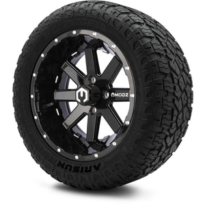 MODZ® 14" Assault Glossy Black with Ball Mill Wheels & Off-Road Tires Combo (Arisun X-Armory All-Terrain 23x10-14 Radial)