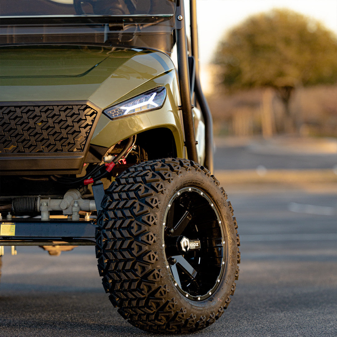 MODZ® 14" Assault Glossy Black with Ball Mill Wheels & Off-Road Tires Combo (Arisun X-Trail All-Terrain 23x10-14)
