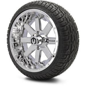 MODZ® 14" Assault Chrome Wheels & Street Tires Combo (Arisun X-Sport 205/30-14)