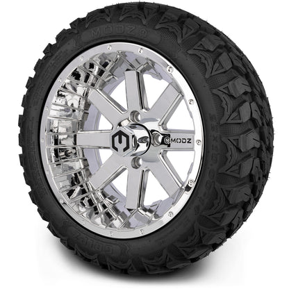 MODZ® 14" Assault Chrome Wheels & Off-Road Tires Combo (Arisun X-Armory All-Terrain 23x10-14 Radial)