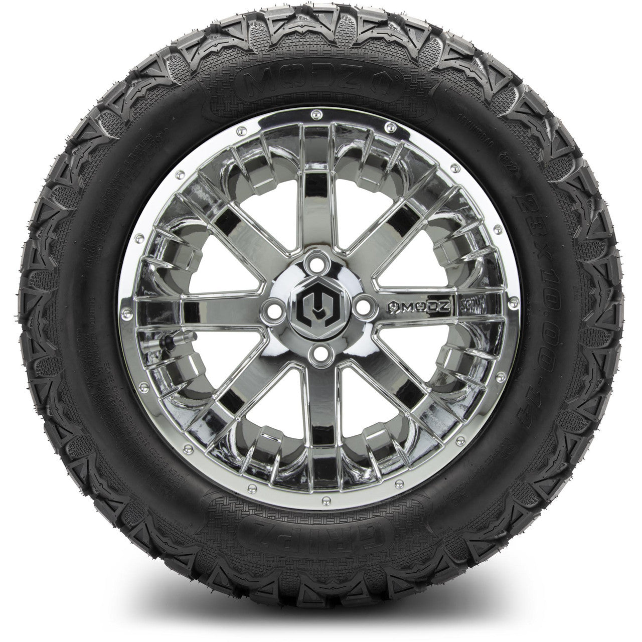 MODZ® 14" Assault Chrome Wheels & Off-Road Tires Combo (Arisun X-Armory All-Terrain 23x10-14 Radial)