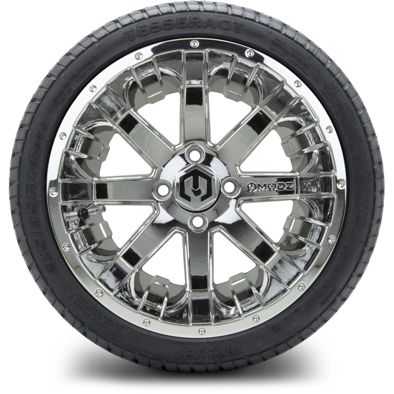 MODZ® 14" Assault Chrome Wheels & Street Tires Combo (MODZ Street Fox Radial 23x10-14)