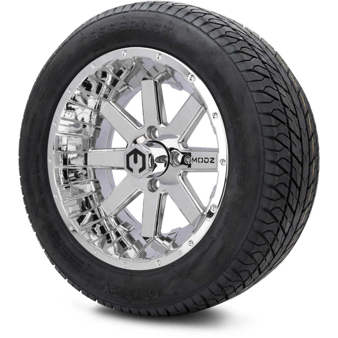 MODZ® 14" Assault Chrome Wheels & Street Tires Combo (MODZ Street Fox Radial 23x10-14)